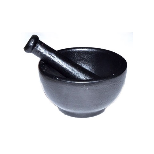 Durable Cast Iron Mortar and Pestle Set for Magical Practice