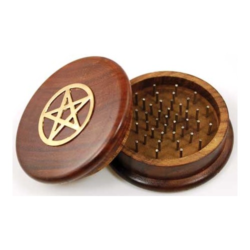 Wooden Pentagram Herb Grinder for Kitchen Magic