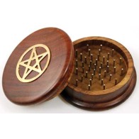 Wooden Pentagram Herb Grinder for Kitchen Magic