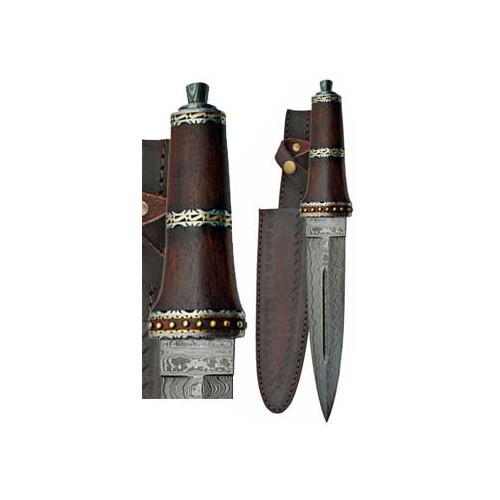 Athame de Damasco Dirk Wod de 13 3/4\" para Rituales