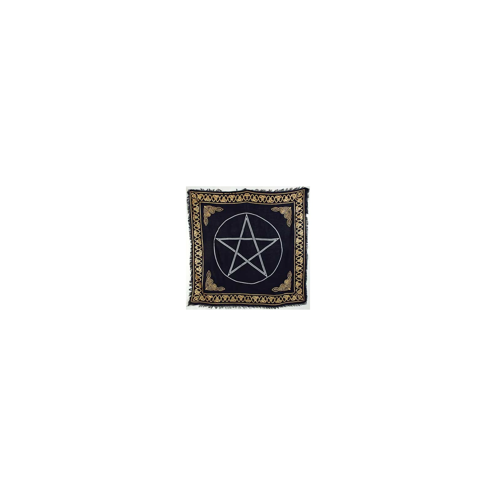 Tela de Altar Pentagrama con Borde Dorado 36x36