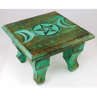 Antiqued Triple Moon Altar Table for Rituals