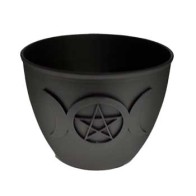 Bowl de Hierro con Triple Luna y Pentagrama para Ritual