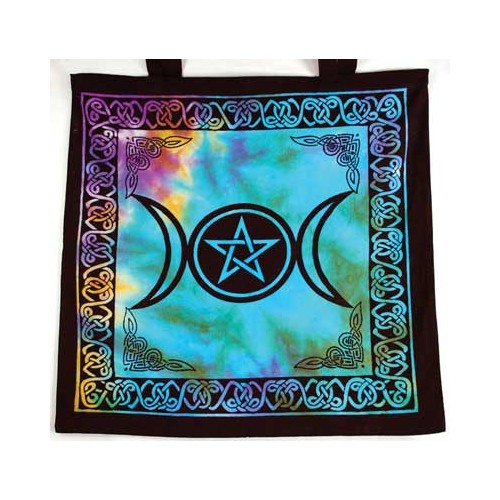 Triple Moon Pentagram Tote Bag for Spirituality