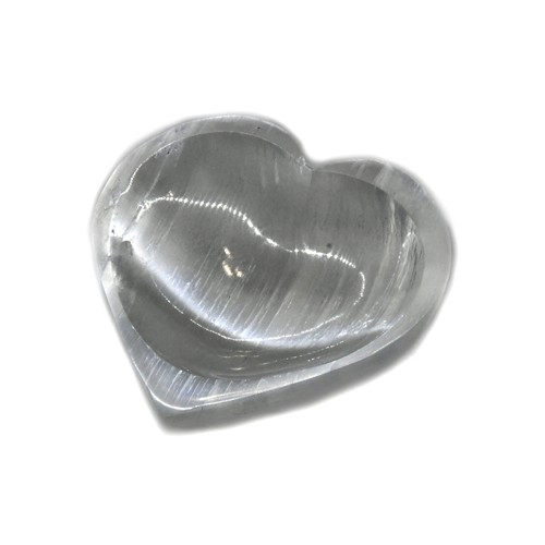 4 Inch Selenite Heart Bowl for Crystals