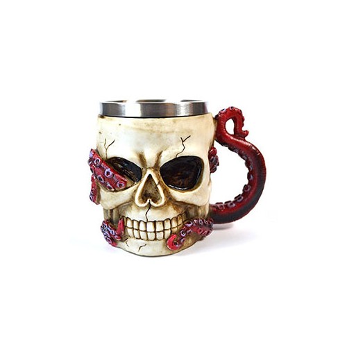 Taza de Calavera con Pulpo para Bebidas Únicas