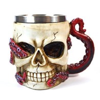 Taza de Calavera con Pulpo para Bebidas Únicas