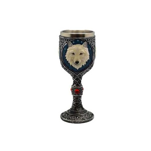 7 1/2" White Wolf Chalice - Ritual Goblet