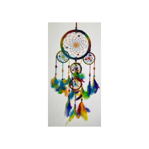 6 Inch Rainbow Hemp Dreamcatcher