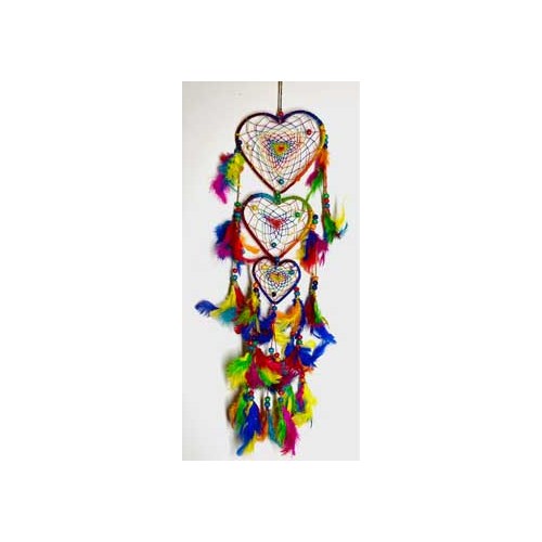 12" Rainbow Heart Dreamcatcher