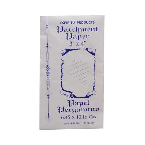 Paquete de 12 Papeles de Parchment 3\" x 4\" para Hechizos