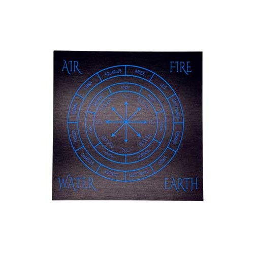 Tablero de Péndulo Zodiacal Azul de 8\"x8\" para Adivinación