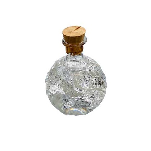 Silver Flakes Pocket Spell Bottle