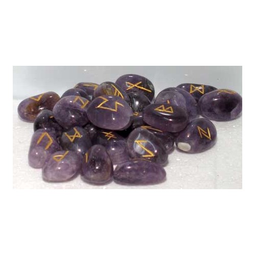 Polished Amethyst Rune Set for Spiritual Practices