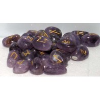 Polished Amethyst Rune Set for Spiritual Practices