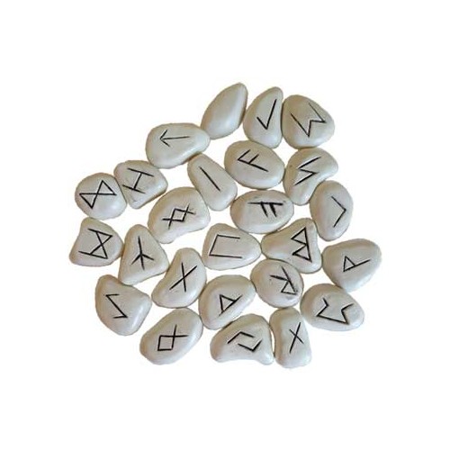 White Resin Rune Set for Divination