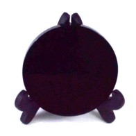 6cm Black Obsidian Scrying Mirror with Stand for Divination