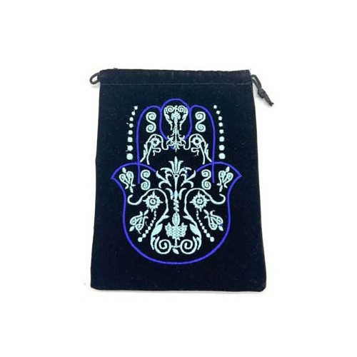 (Set of 10) Fatima Hand Black Velveteen Bags