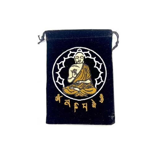 Set of 10 Buddha Black Velveteen Bags