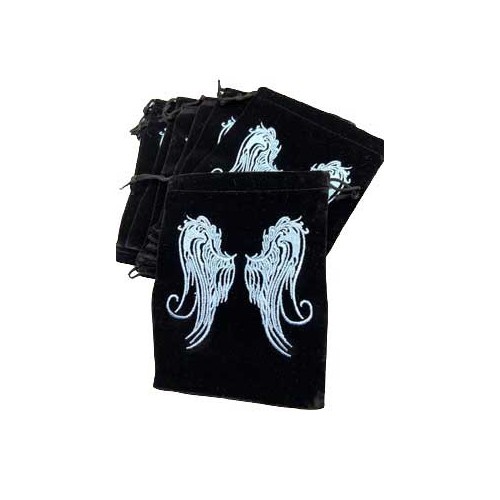 Set of 10 Angel Wings Velveteen Bags