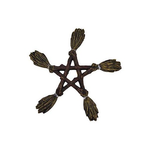 Broom Pentagram Wall Hanging 6 3/4"