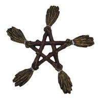 Broom Pentagram Wall Hanging 6 3/4"