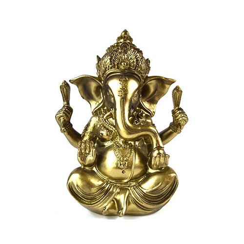 Estatua de Ganesha Dorada para Decoración del Hogar