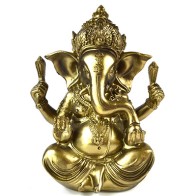 Estatua de Ganesha Dorada para Decoración del Hogar