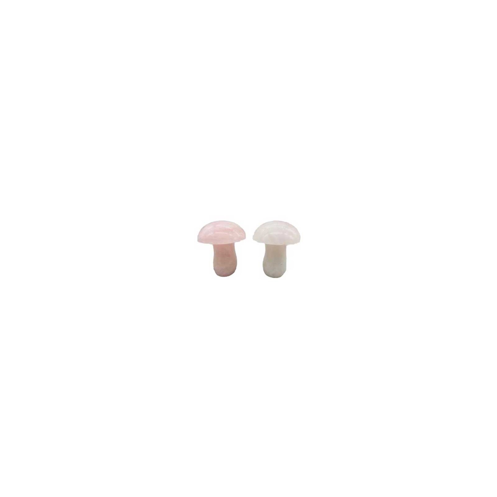 Set of 2 Rose Quartz Mushroom Figurines