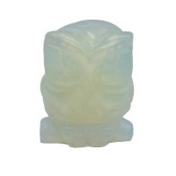 Set of 2 Opalite Owl Statues 1.5"