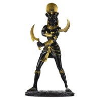 Fierce 11 Inch Sekhmet Statue in Black and Gold