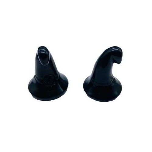 Set of 2 Black Obsidian Witch's Hats