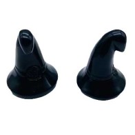 Set of 2 Black Obsidian Witch's Hats