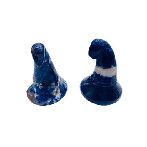 Set of 2 Sodalite Witch's Hats for Good Energy