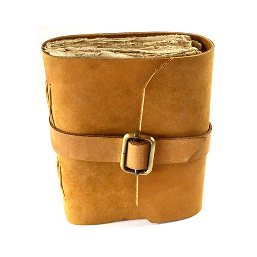 Tan Aged Leather Journal with Buckle