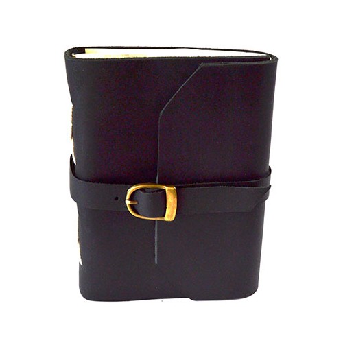 Black Leather Journal with Buckle