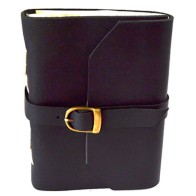 Black Leather Journal with Buckle