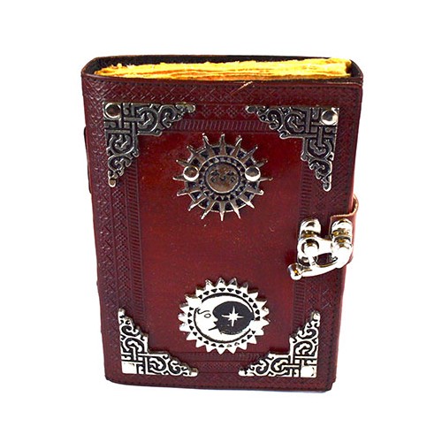 Sun and Moon Leather Journal for Cosmic Thoughts