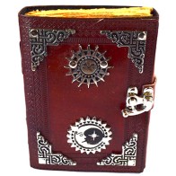 Sun and Moon Leather Journal for Cosmic Thoughts