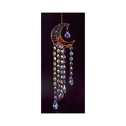 21 Inch Gemstone and Moon Sun Catcher