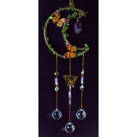 21 Inch Amethyst Butterfly Moon Sun Catcher