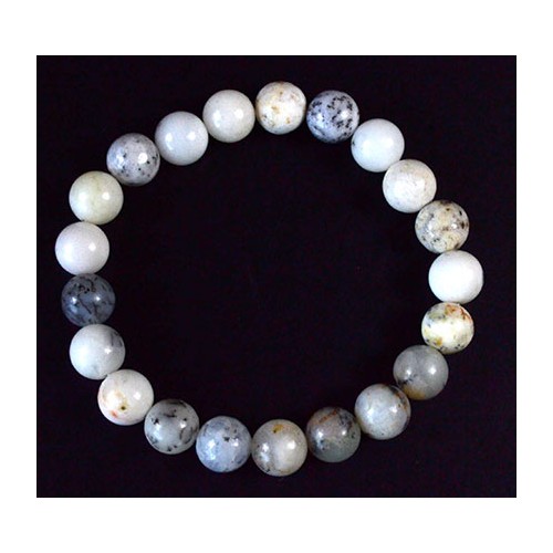 8mm White Opal Beaded Bracelet for Self-Discovery