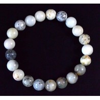 8mm White Opal Beaded Bracelet for Self-Discovery