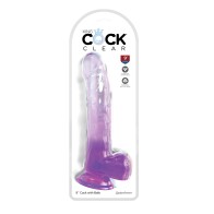 King Cock Clear 9" Pene con Diseño Realista y Base de Succión