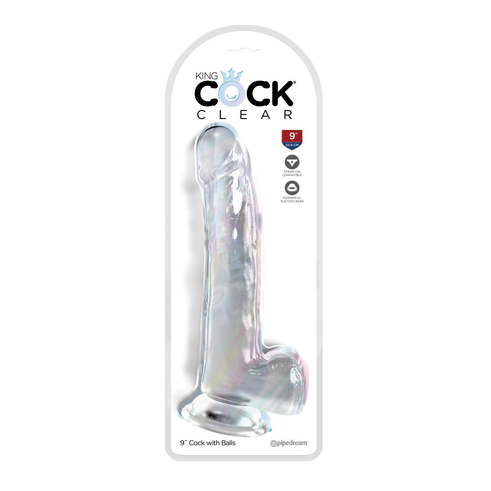 King Cock Clear 9" Cock con Testículos