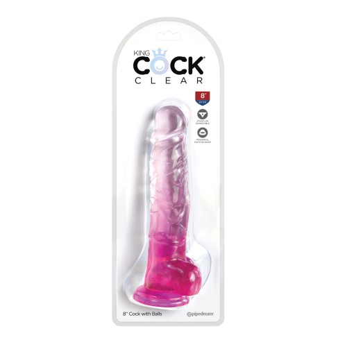 Dildo Transparente King Cock de 8 Pulgadas - Juguete de Placer Supremo