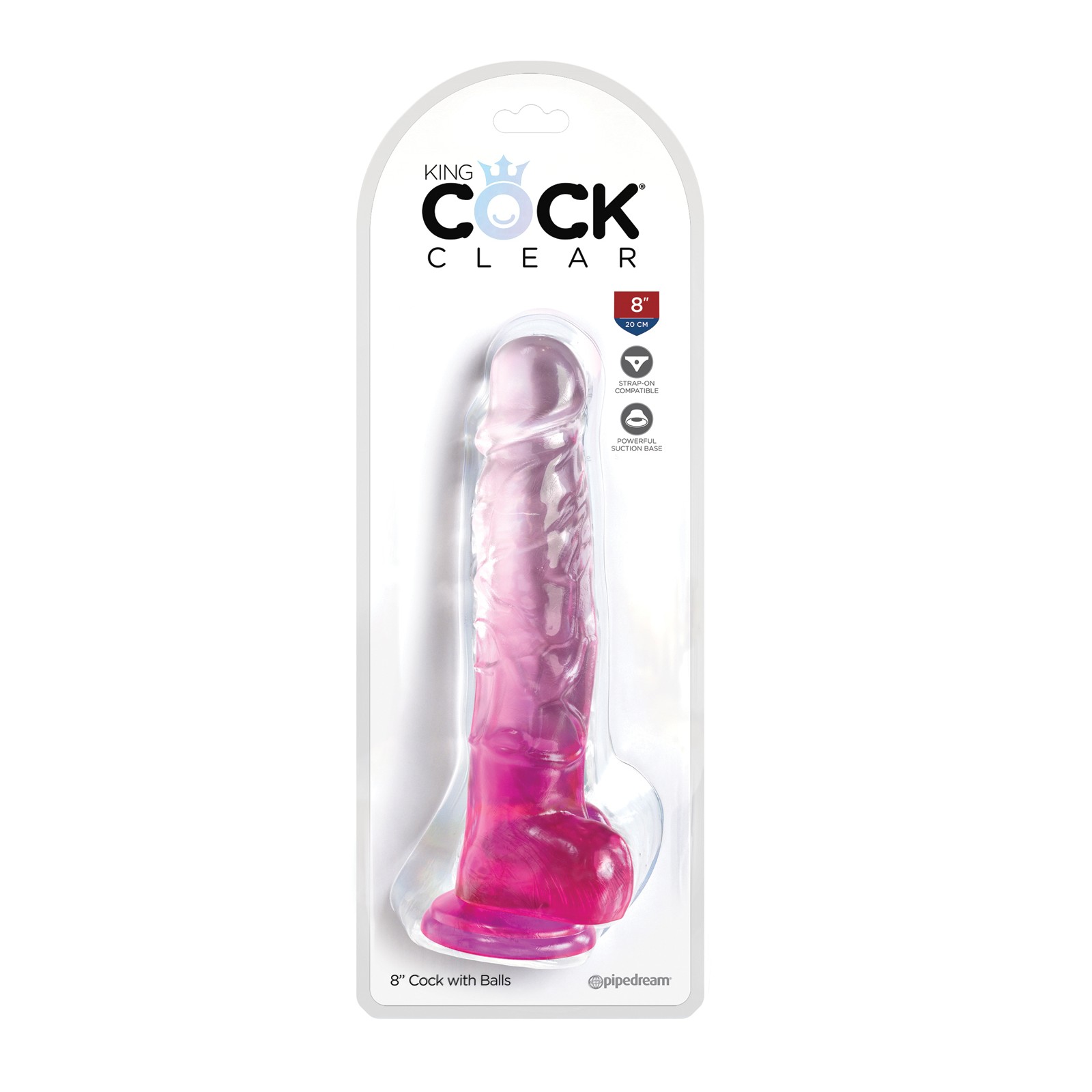 Dildo Transparente King Cock de 8 Pulgadas - Juguete de Placer Supremo