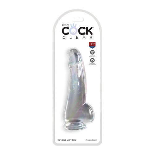 King Cock Claro 7.5" Pene para Placer Supremo