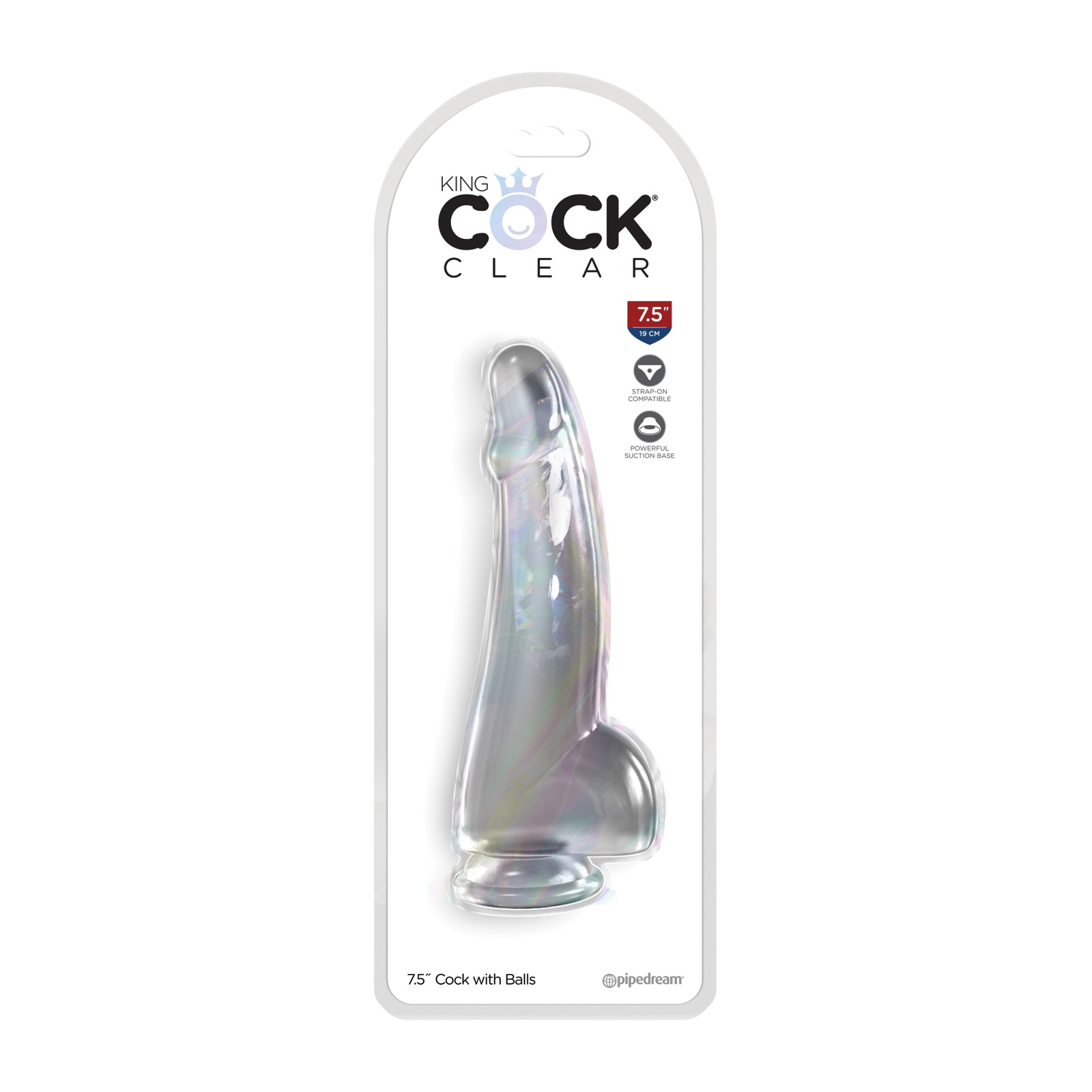 King Cock Claro 7.5" Pene para Placer Supremo