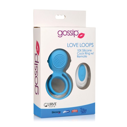 Curve Toys Gossip Love Loops Silicone Cock Ring with Remote